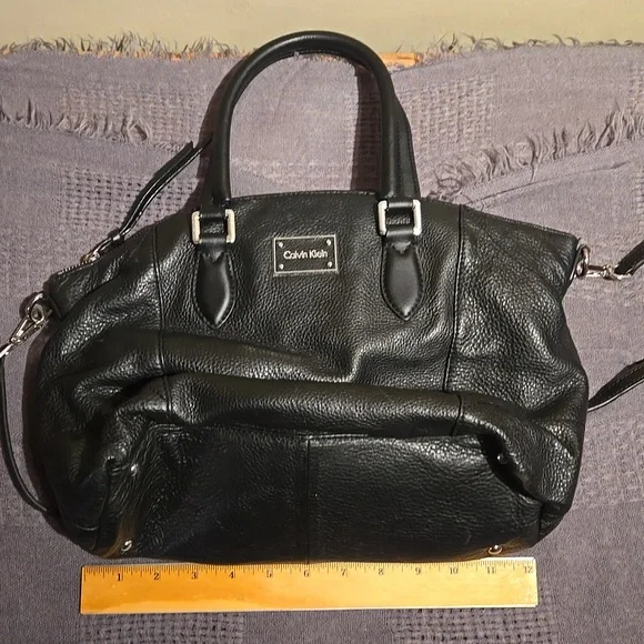 Calvin Klein Soft Leather Barrel Satchel - Picture 3 of 7